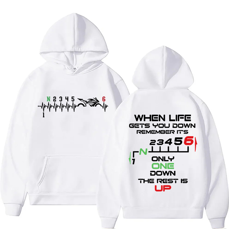Motorcycle Gear Hoodie - New 1N23456 Motorcycle Gear Biker Heartbeat