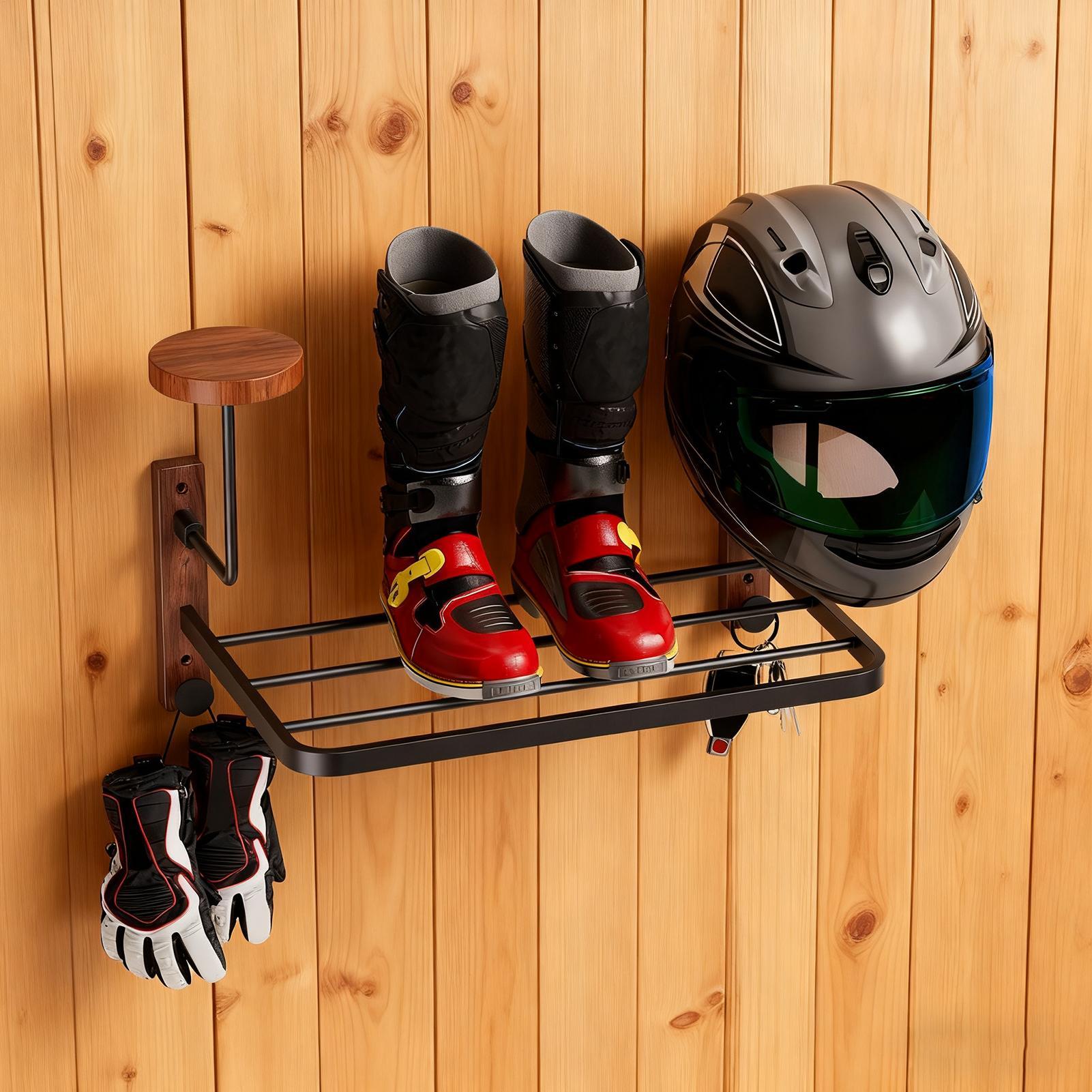 Rustic Motorcycle Helmet Holde - Motorcycle Gear Garage Storage 评论和价格