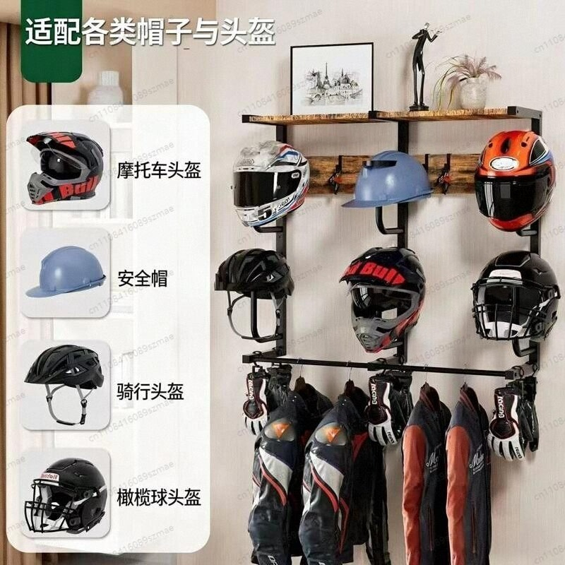 Wall-mounted helmet rack, mult - Motorcycle Gear Garage Storage 评论和价格