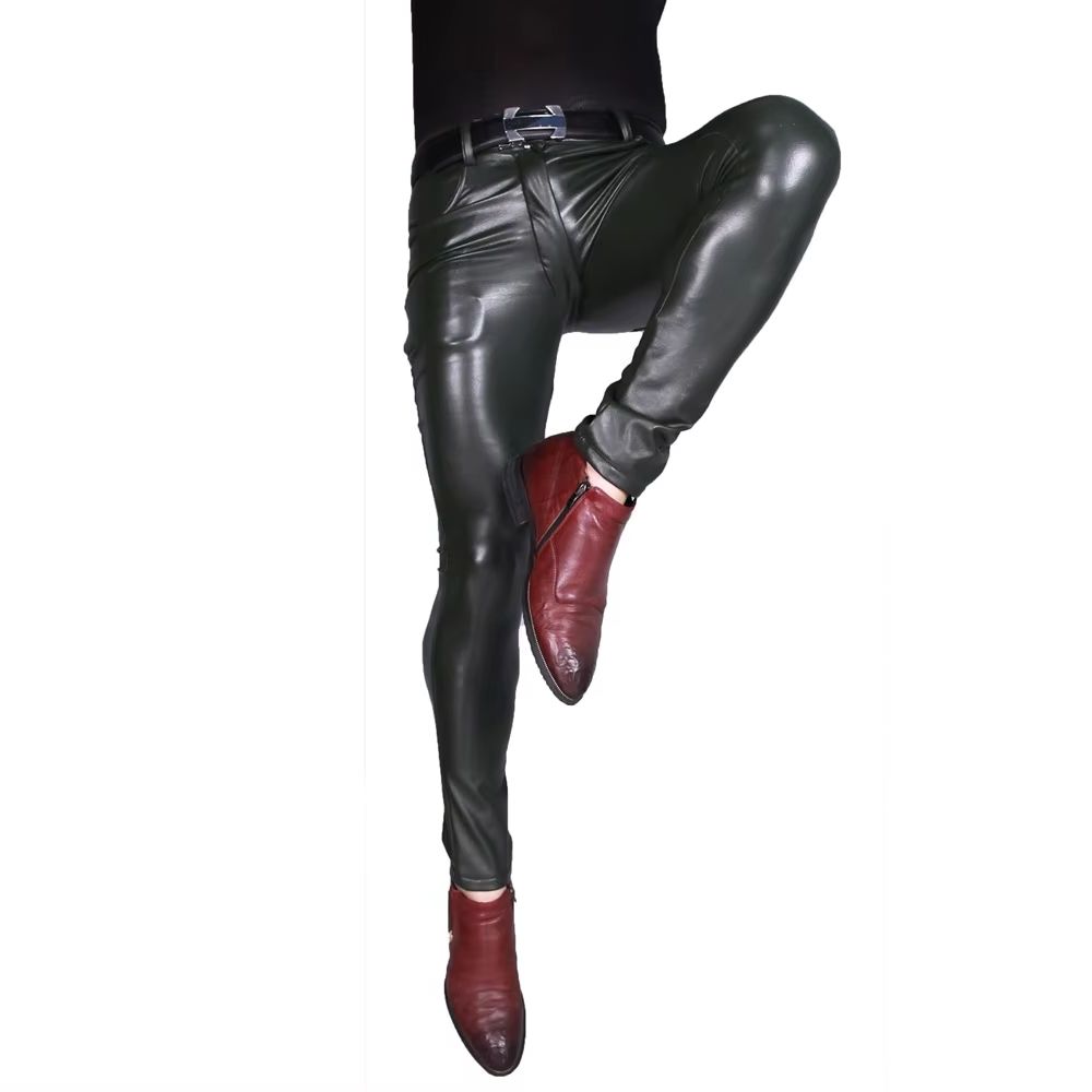 Mens Punk PU Faux Leather Trou - Motorcycle Gear Mens 评论和价格