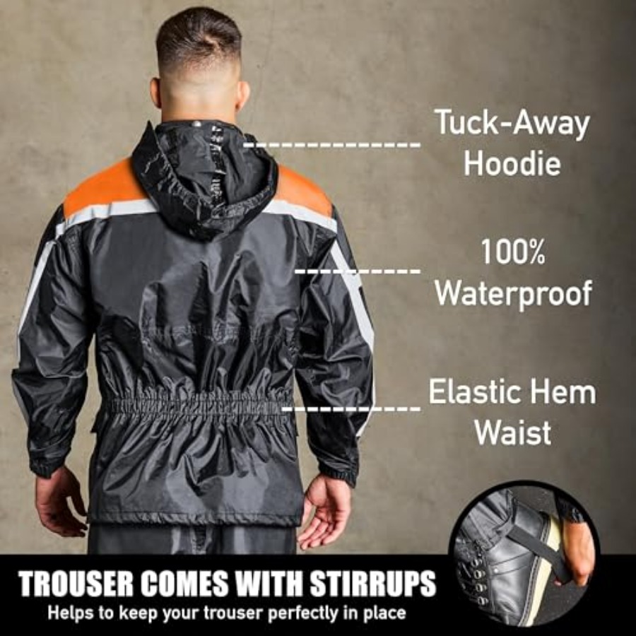 Waterproof Motorcycle Rain Sui - Motorcycle Gear Hoodie 评论和价格