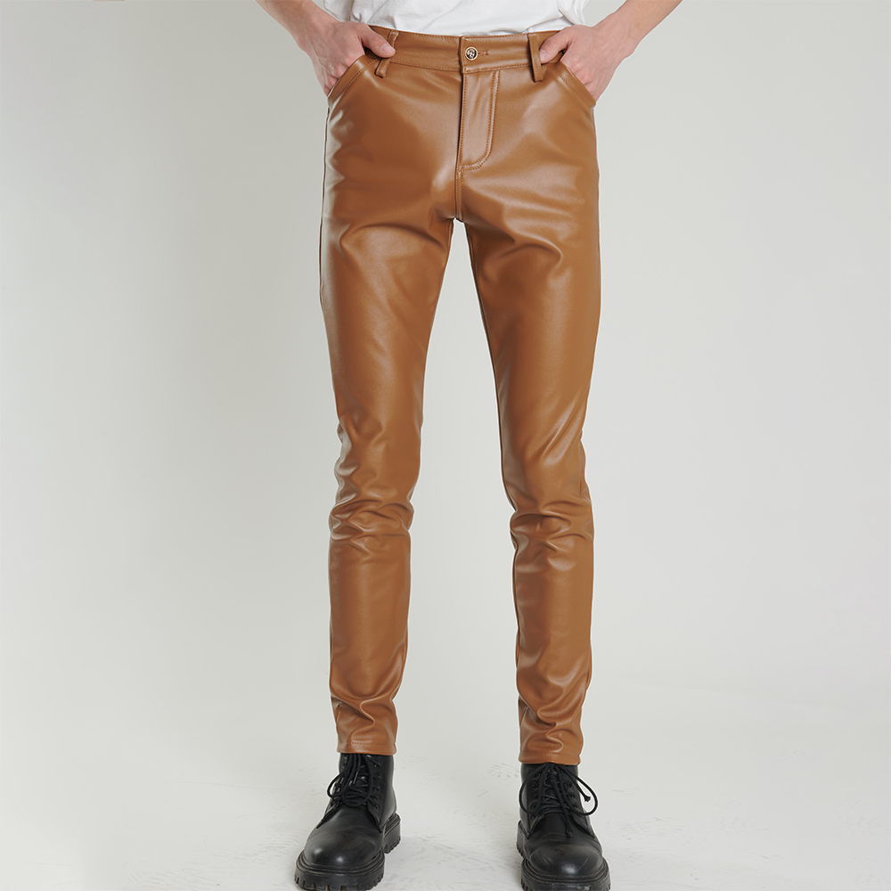 Men's Leather Pants Skinny Fit - Motorcycle Gear Mens 评论和价格