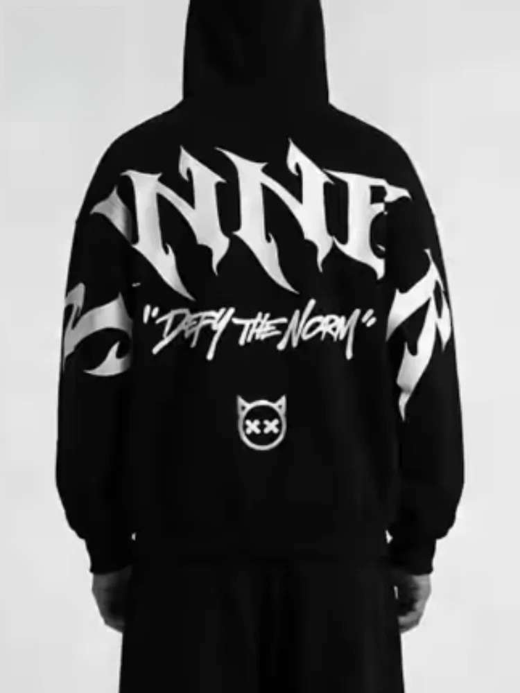Mens Gothic Sinner Letter Prin - Motorcycle Gear Hoodie 评论和价格